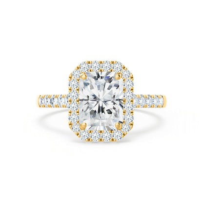 1.50 CT Radiant Lab Grown Diamond Halo & Pave Engagement Ring 8