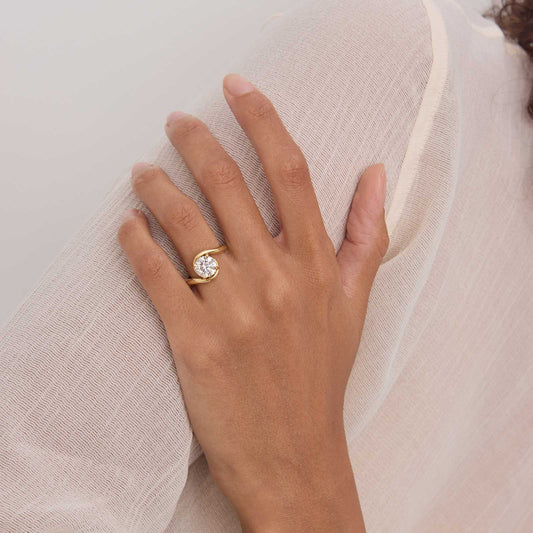 Hidden Halo-1.5 CT Round Lab Grown Diamond Engagement Ring