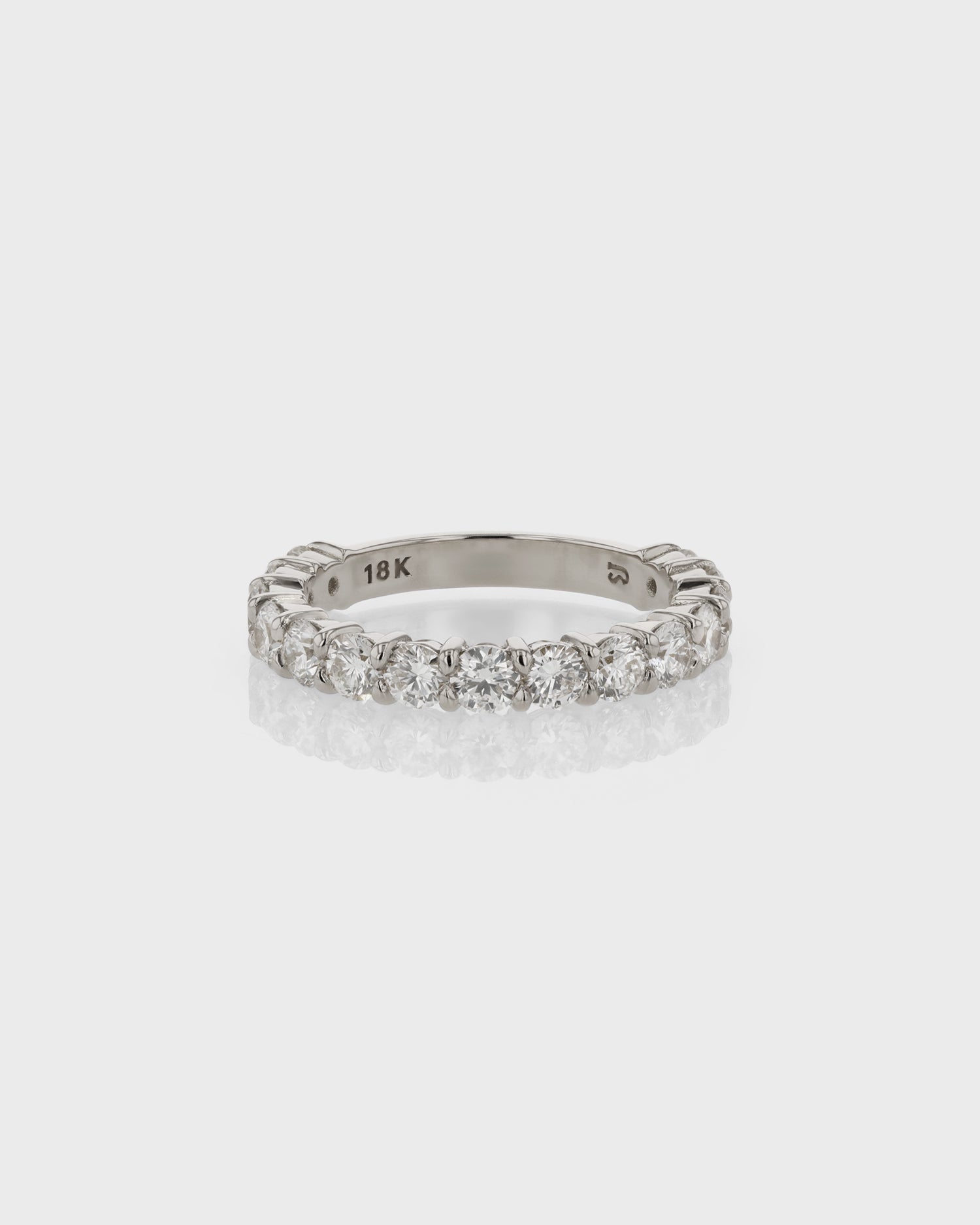 Radiant 0.50 TCW Round Lab Grown Diamond Half Eternity Wedding Band