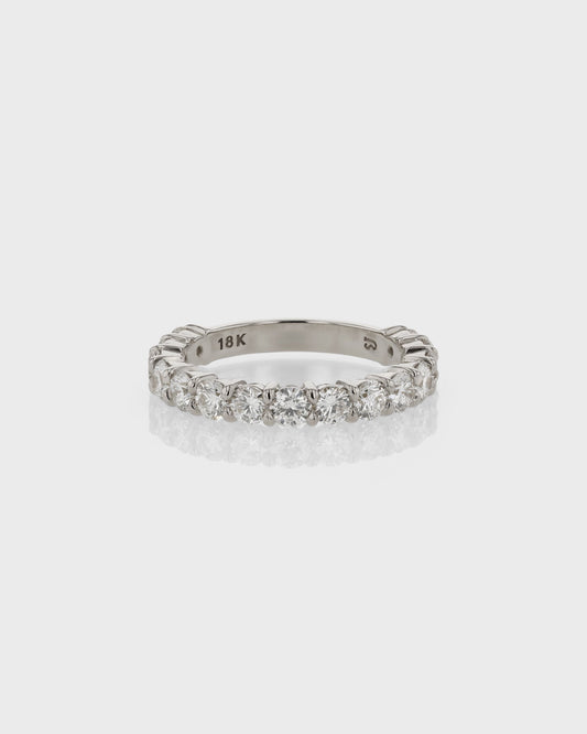 Radiant 0.50 TCW Round Lab Grown Diamond Half Eternity Wedding Band