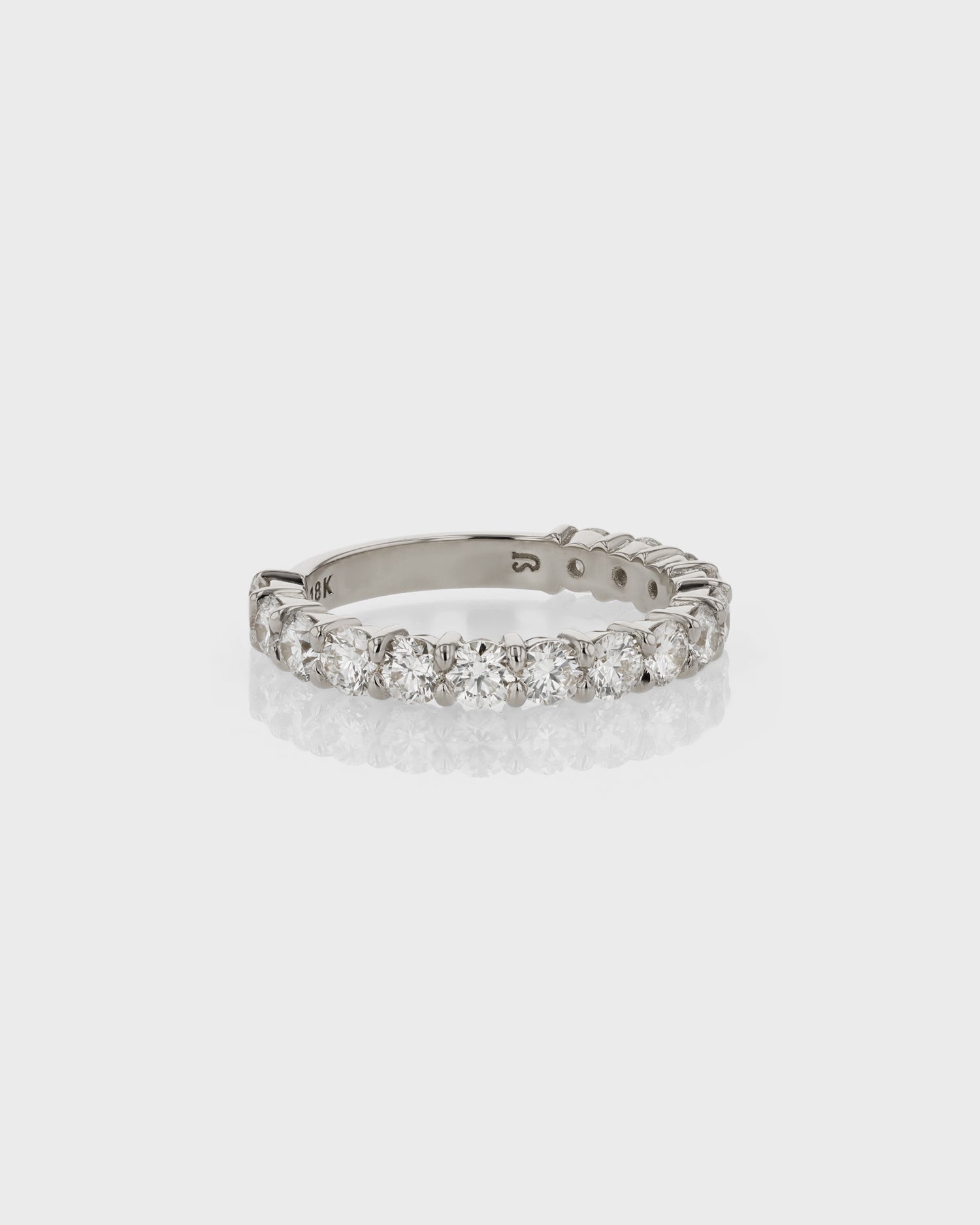 Radiant 0.50 TCW Round Lab Grown Diamond Half Eternity Wedding Band