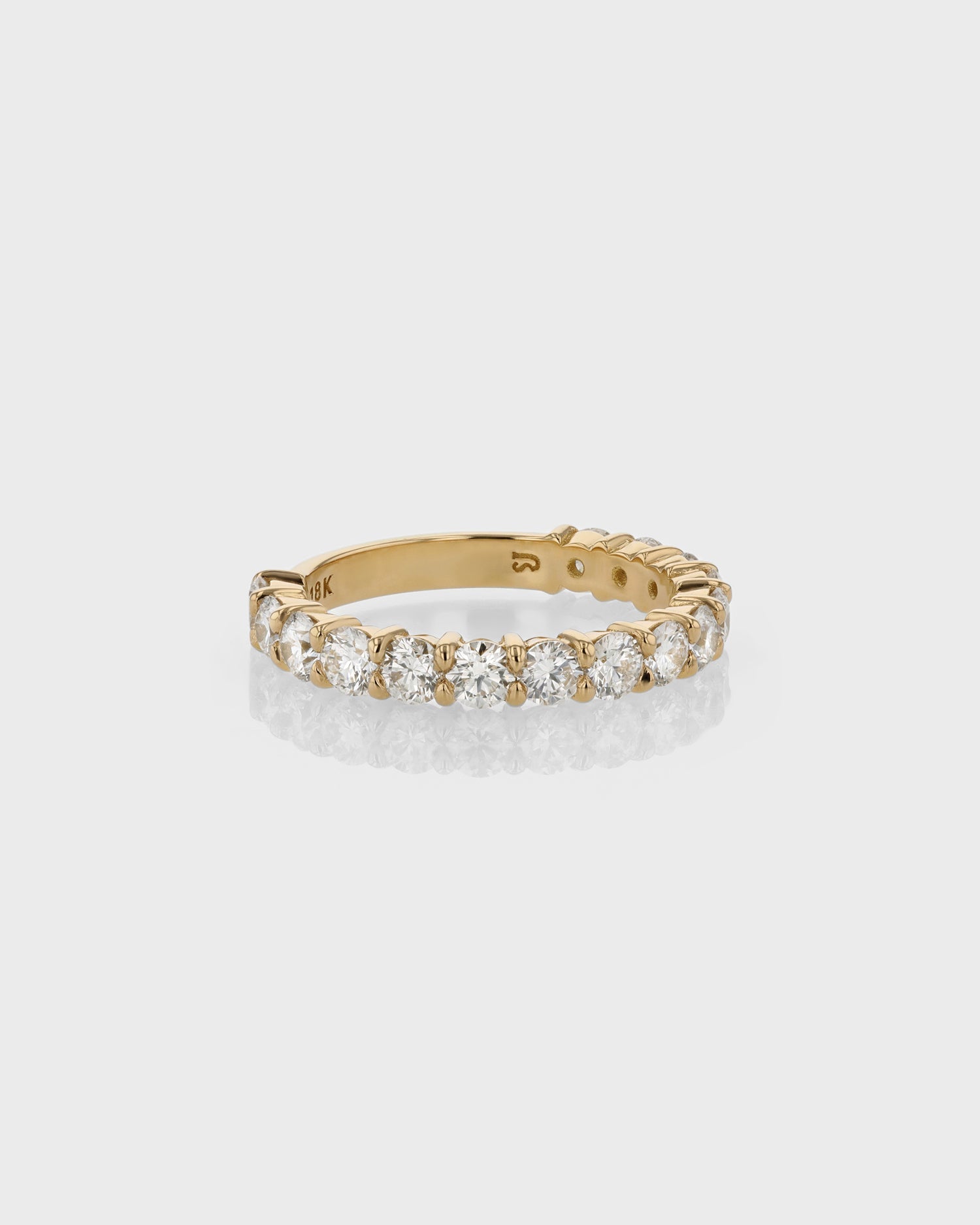 0.50 Carat Round Lab-Grown Diamond Half Eternity Wedding Band in 18K Gold