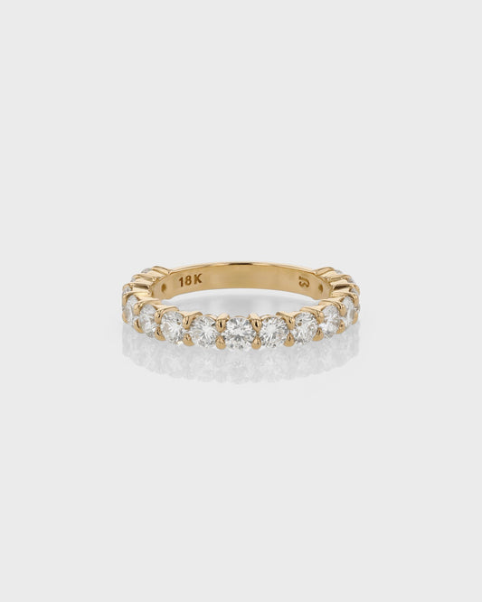 0.50 Carat Round Lab-Grown Diamond Half Eternity Wedding Band in 18K Gold