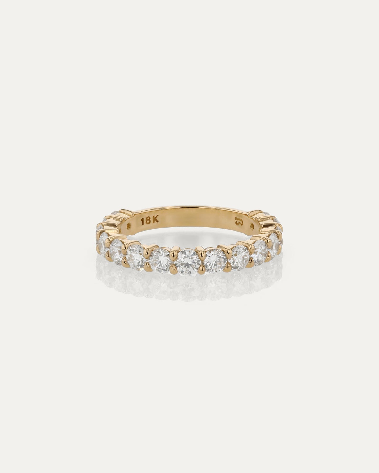 3/4 Eternity-1.5 CT Round Lab Grown Diamond Wedding Band