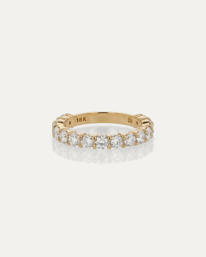 3/4 Eternity-1.5 CT Round Lab Grown Diamond Wedding Band