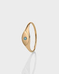 Load image into Gallery viewer, 0.20 CT Round Blue Topaz Lab-Created Diamond Eye Shape Ring
