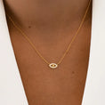 Load image into Gallery viewer, Golden Evil Eye Necklace with 0.3 TCW Round Lab-Grown Diamonds
