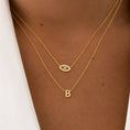 Load image into Gallery viewer, Golden Evil Eye Necklace with 0.3 TCW Round Lab-Grown Diamonds
