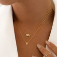 Load image into Gallery viewer, Golden Evil Eye Necklace with 0.3 TCW Round Lab-Grown Diamonds
