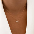 Load image into Gallery viewer, Golden Evil Eye Necklace with 0.3 TCW Round Lab-Grown Diamonds
