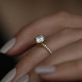 Load image into Gallery viewer, 0.85 CT Round Lab-Grown Diamond Pave Engagement Ring
