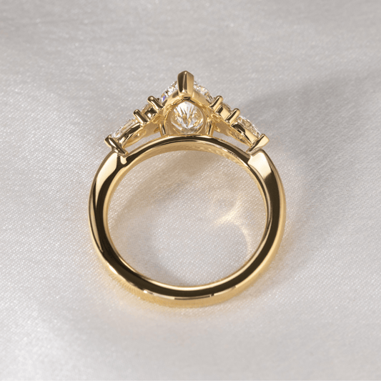Cluster-Marquise Lab Grown Diamond Engagement Ring