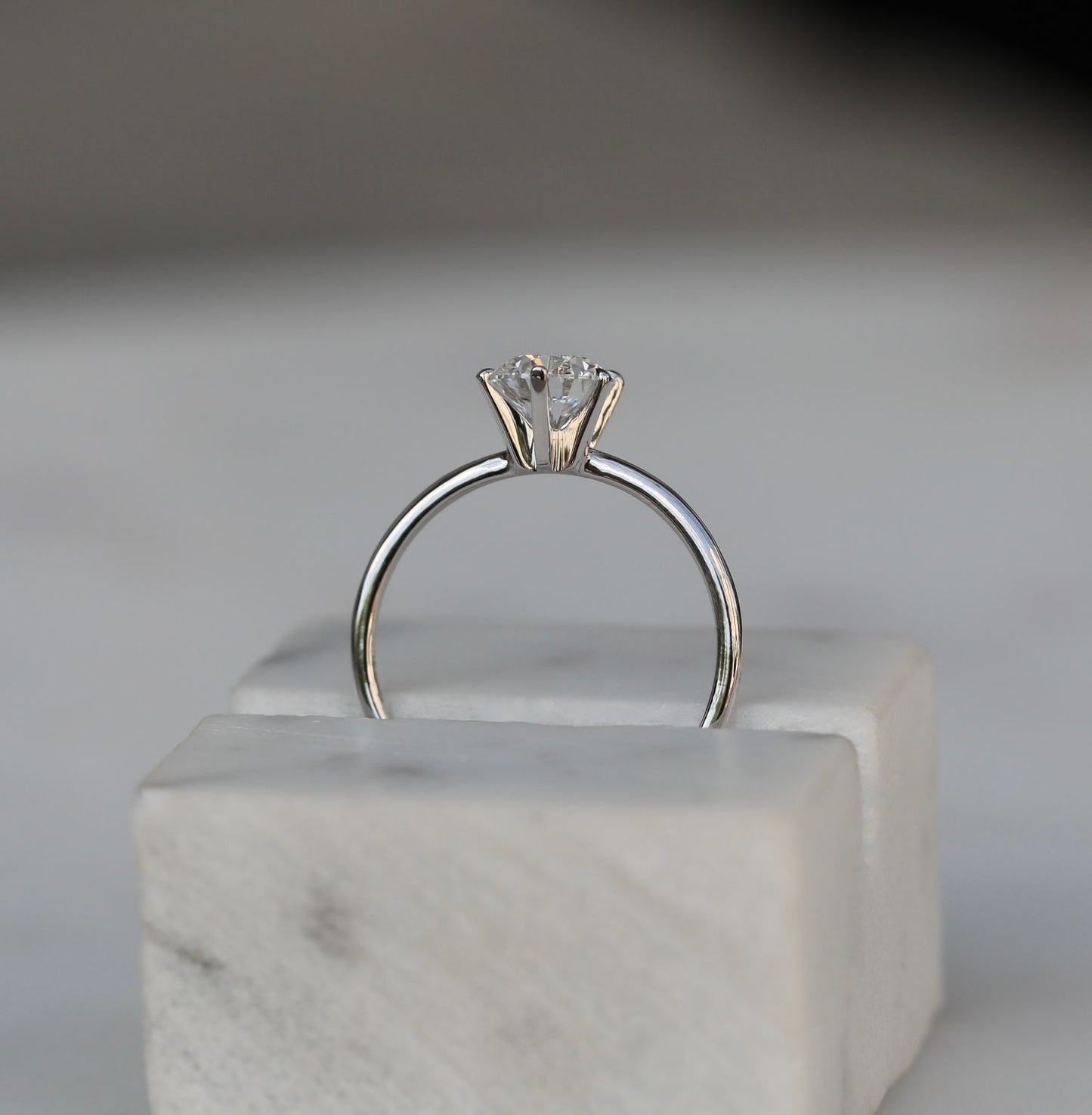 1.0 CT Round Lab-Grown Diamond Solitaire Ring in Classic Gold Setting 8