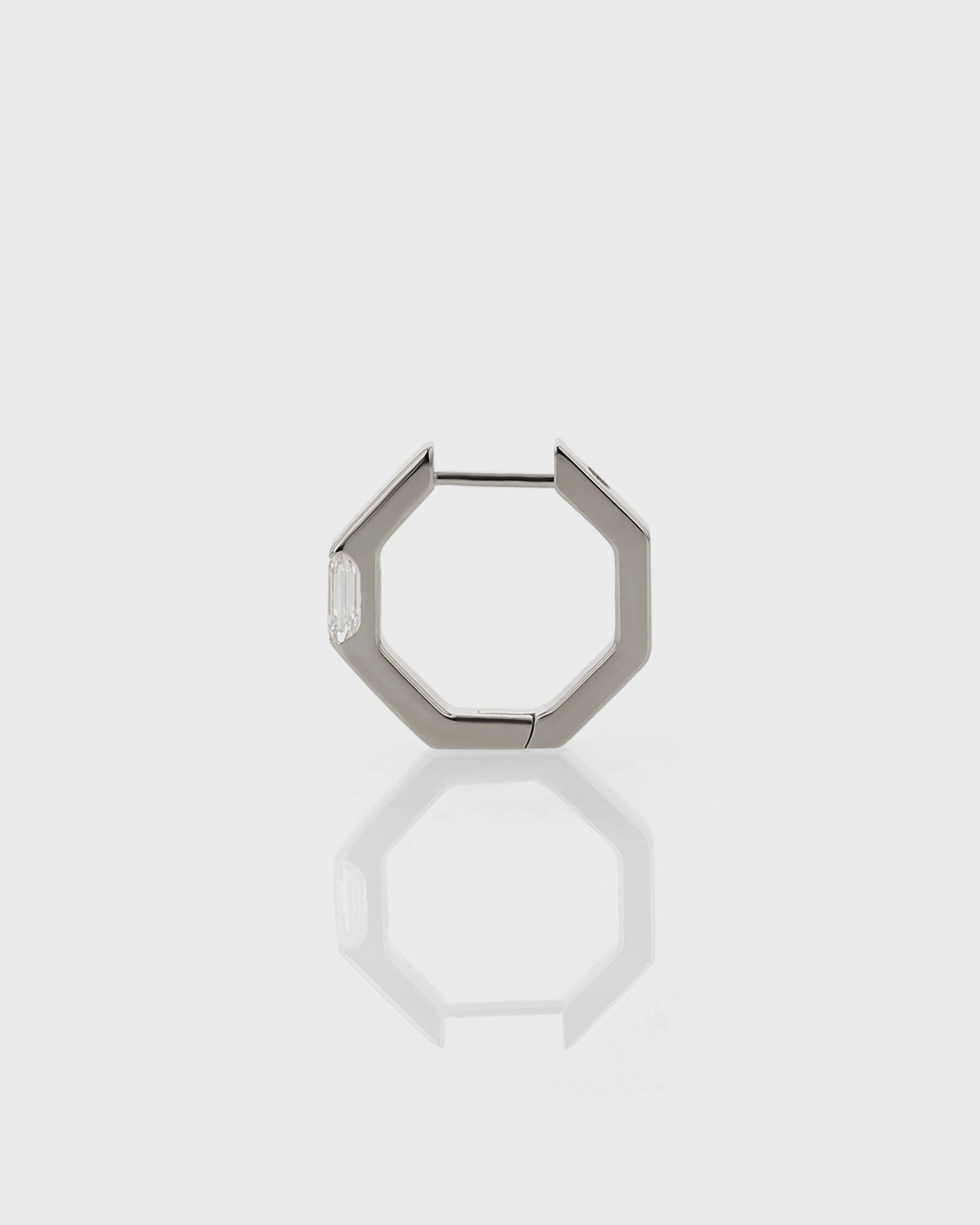 Radiant Hexagonal Diamond Hoop Earrings 6