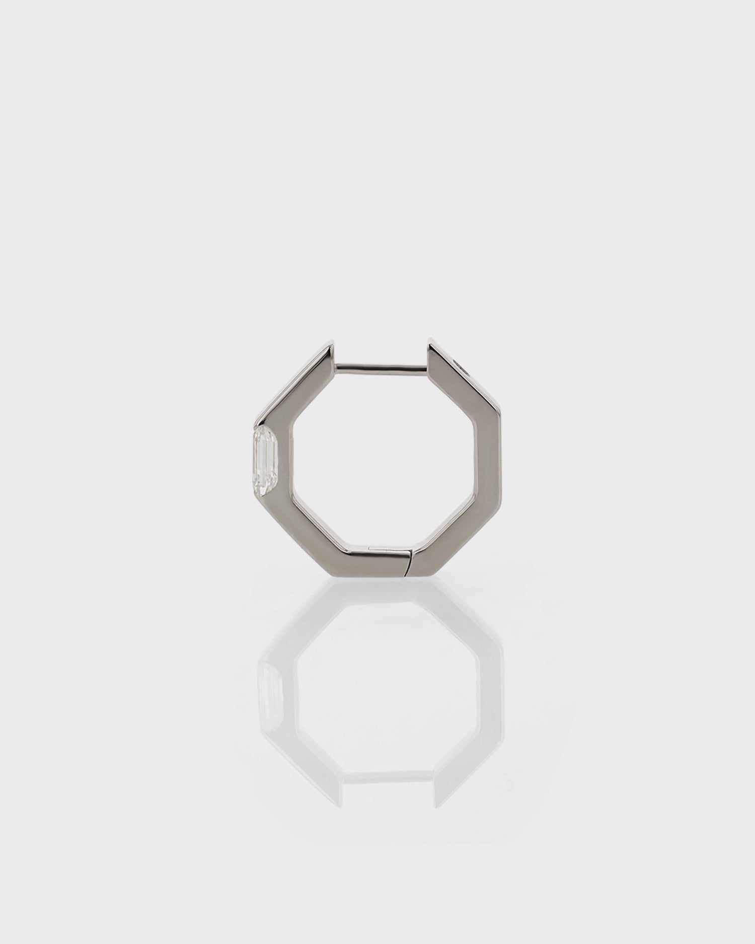 Radiant Hexagonal Diamond Hoop Earrings 6
