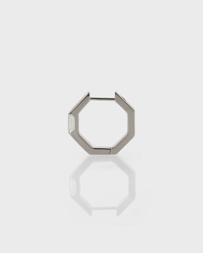 Radiant Hexagonal Diamond Hoop Earrings 6