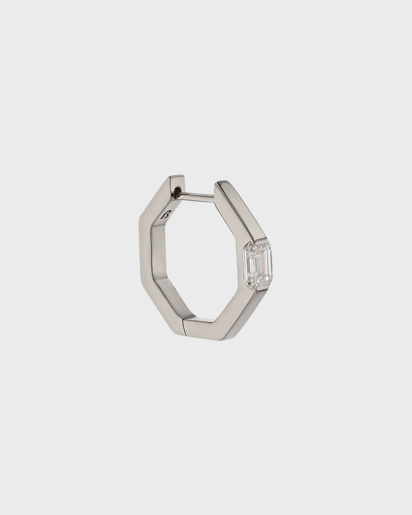 Radiant Hexagonal Diamond Hoop Earrings 5