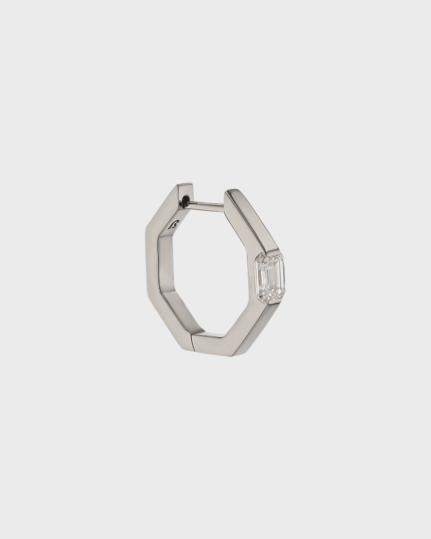 Radiant Hexagonal Diamond Hoop Earrings 5