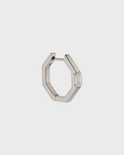 Radiant Hexagonal Diamond Hoop Earrings 5