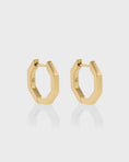 Load image into Gallery viewer, Geometric Gold Hoop Huggie Earrings
