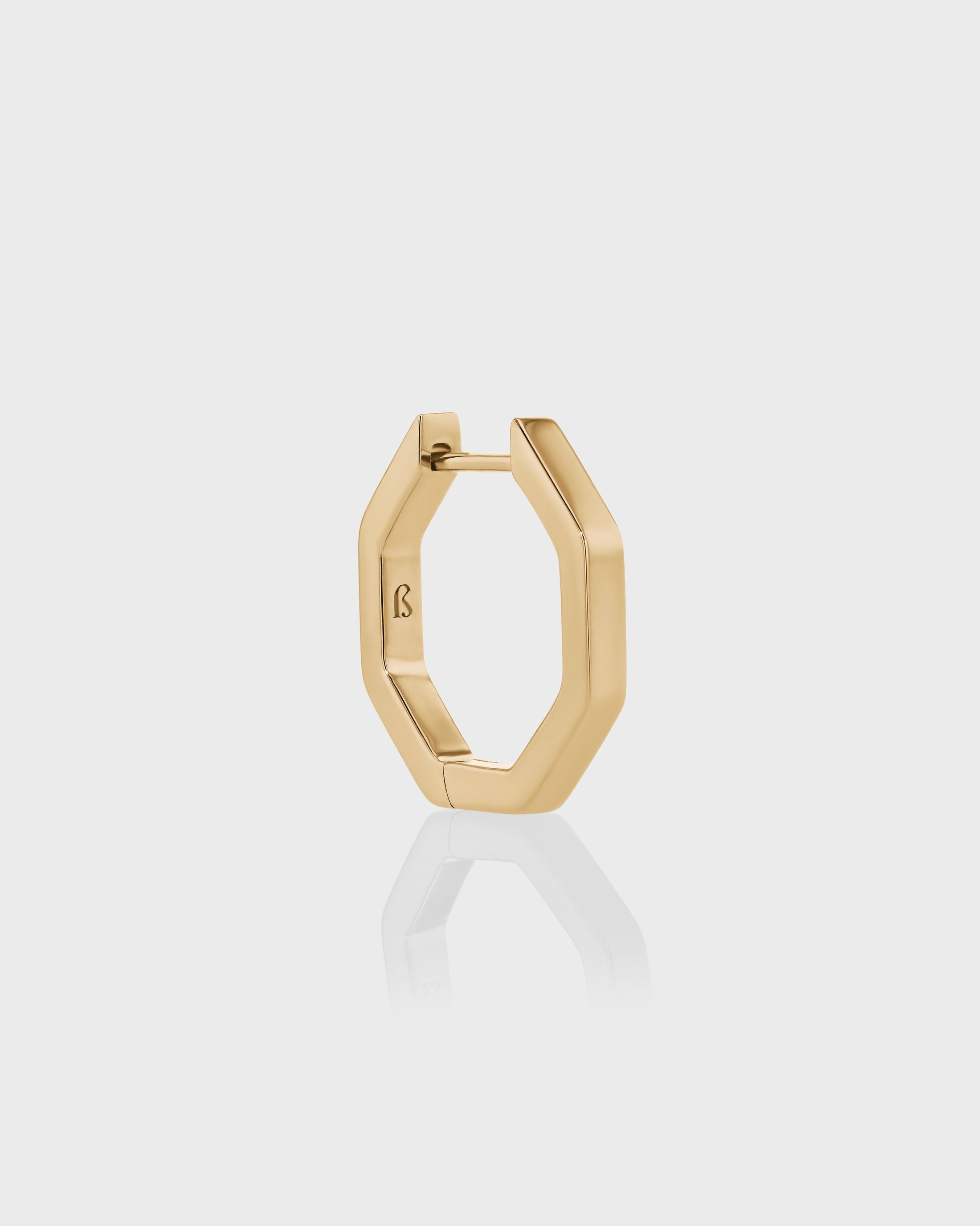 Geometric Gold Hoop Huggie Earrings