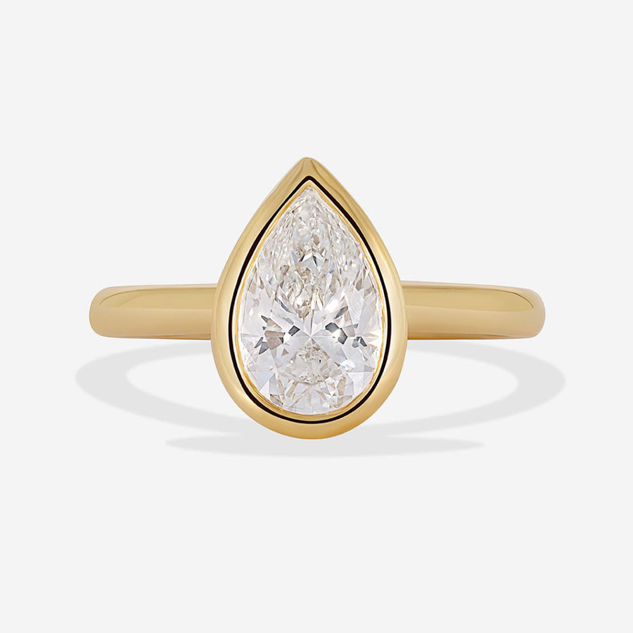 Solitare & Bezel-1.5 CT Pear Lab Grown Diamond Engagement Ring