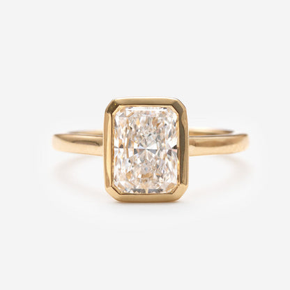Solitaire & Bezel-2.0 CT Radiant Lab Grown Diamond Engagement Ring