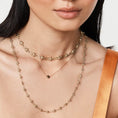 Load image into Gallery viewer, Golden Elegance Paperclip Necklace with Beaded Detailing 7
