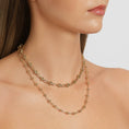 Load image into Gallery viewer, Golden Elegance Paperclip Necklace with Beaded Detailing 11
