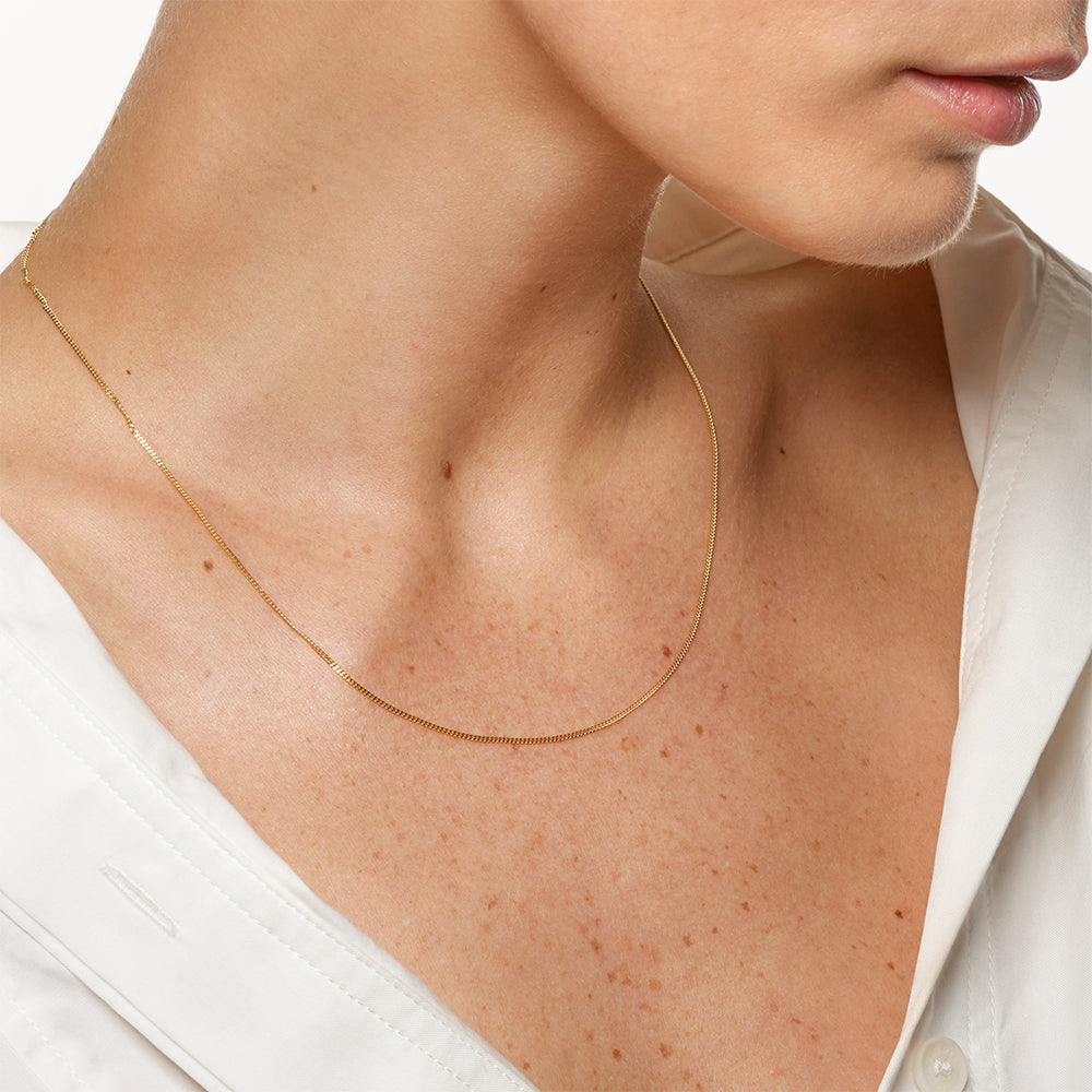 Elegant Gold Curb Chain Necklace 5