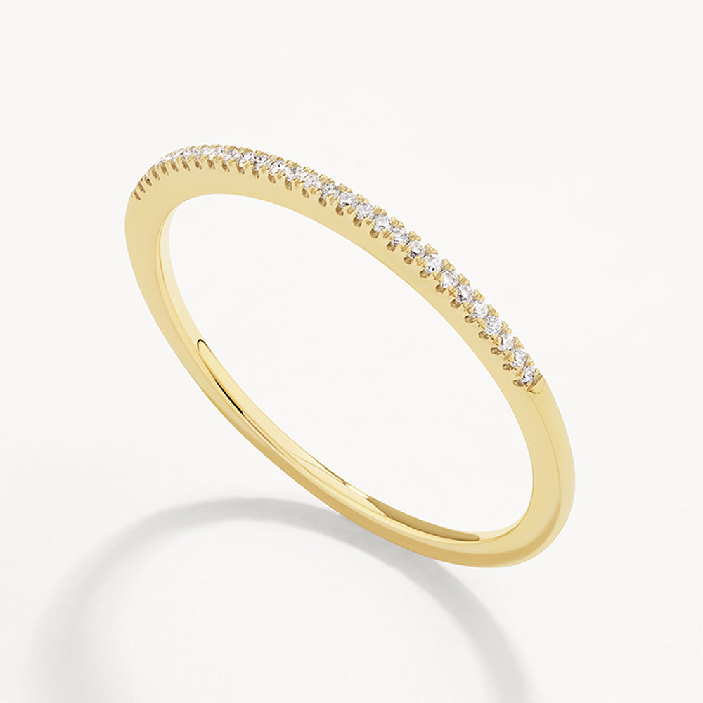 Radiant 0.05 TCW Round Lab-Grown Diamond Gold Half Eternity Band