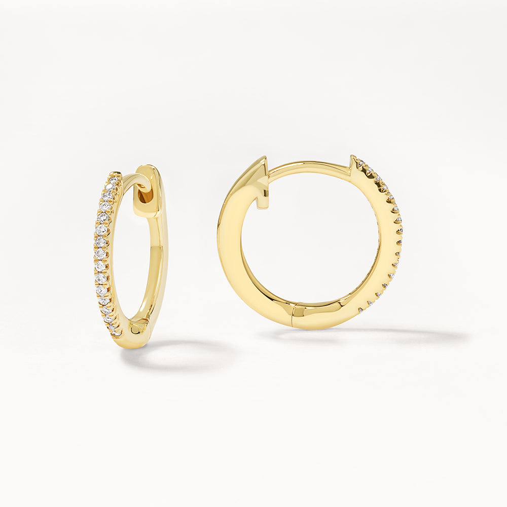 Radiant 0.05 TCW Round Lab Grown Diamond Hoop Earrings in Gold 1