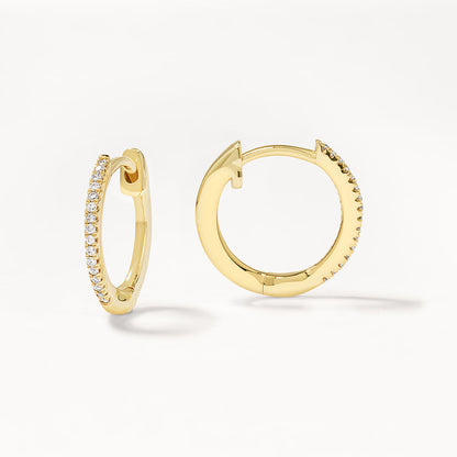 Radiant 0.05 TCW Round Lab Grown Diamond Hoop Earrings in Gold 1