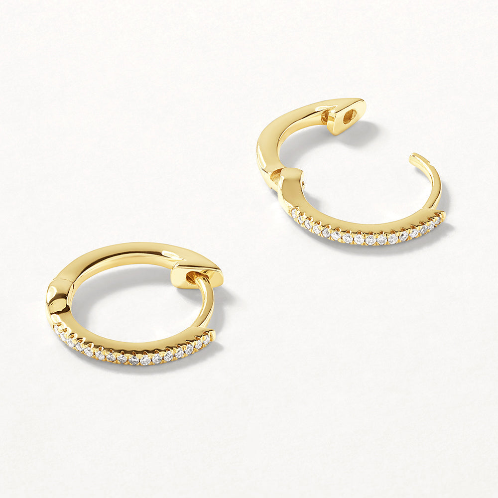 Radiant 0.05 TCW Round Lab Grown Diamond Hoop Earrings in Gold 7