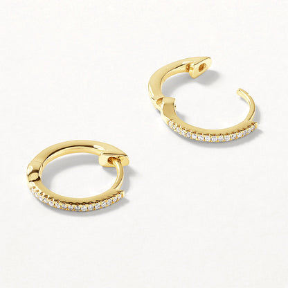 Radiant 0.05 TCW Round Lab Grown Diamond Hoop Earrings in Gold 7