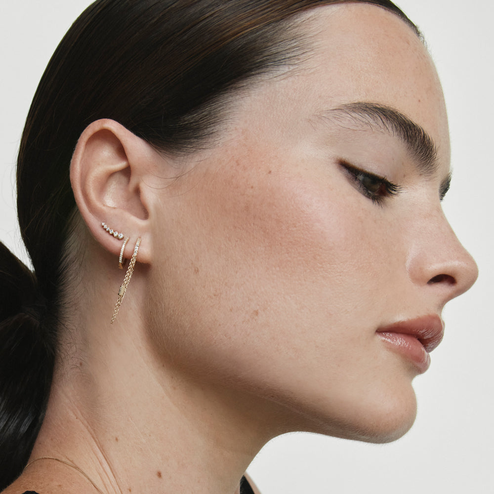 Radiant 0.05 TCW Round Lab Grown Diamond Hoop Earrings in Gold 4