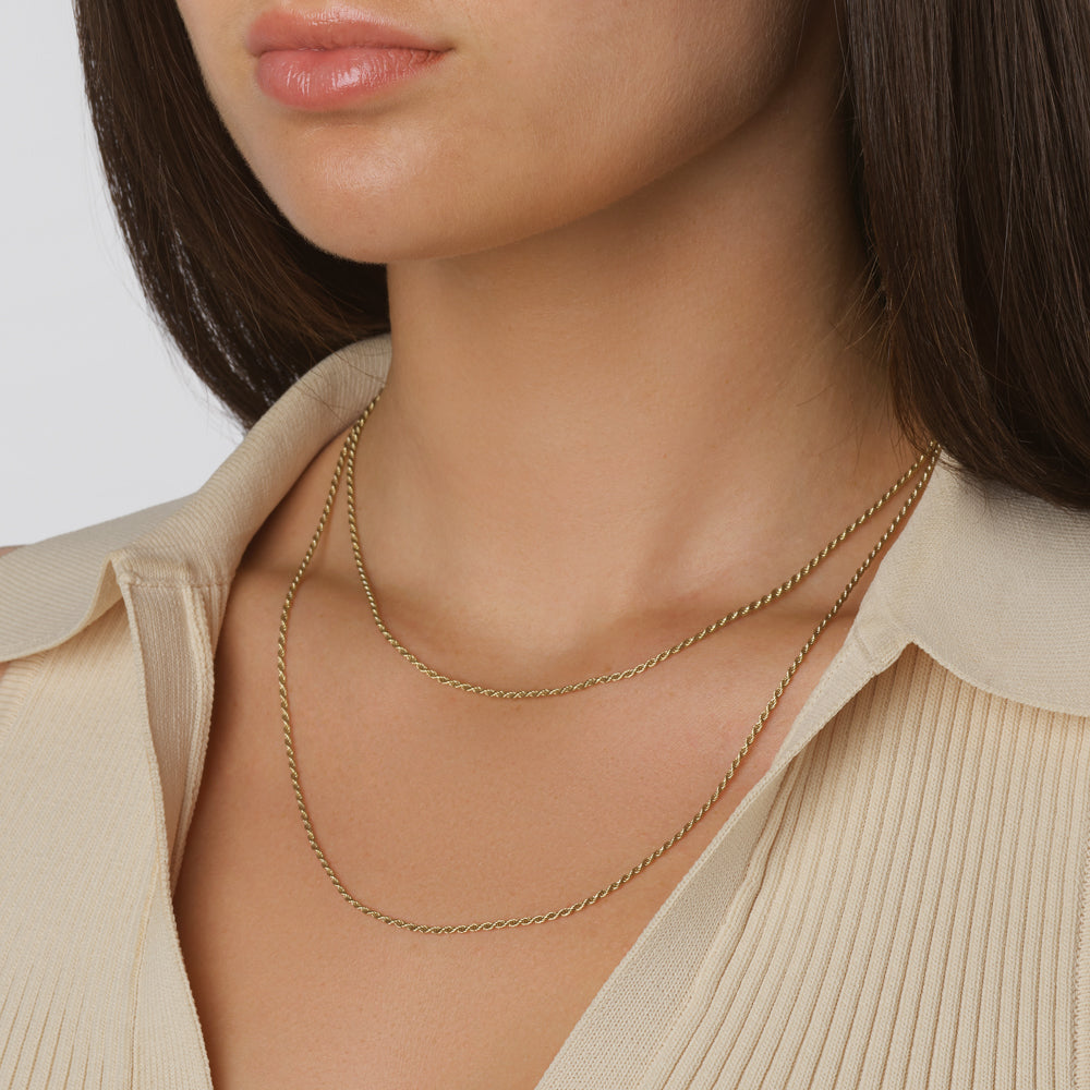 Elegant Gold Rope Chain Necklaces