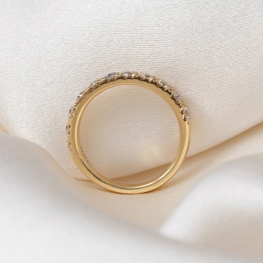 Curved- 0.25 CT Marquise Lab Grown Diamond Wedding Band