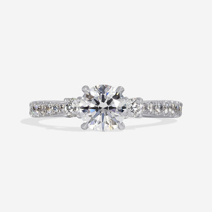 Three Stone-1.0 CT Round Lab Grown Diamond Engagement Ring