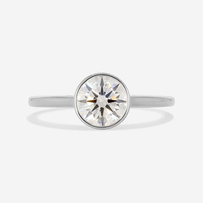 Solitaire Bezel & Cathedral-1.0 CT Round Lab Grown Diamond Engagement Ring