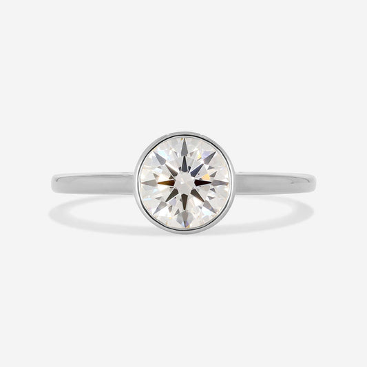 Solitaire Bezel & Cathedral-1.0 CT Round Lab Grown Diamond Engagement Ring