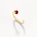 Load image into Gallery viewer, Radiant 0.06 TCW Garnet Gold C-Shaped Hoop Earrings
