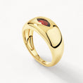 Load image into Gallery viewer, 0.75 CT Marquise Garnet Curved Wedding Band in Gold
