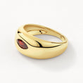 Load image into Gallery viewer, 0.75 CT Marquise Garnet Curved Wedding Band in Gold
