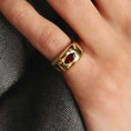 Load image into Gallery viewer, 0.75 CT Marquise Garnet Curved Wedding Band in Gold
