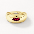 Load image into Gallery viewer, 0.75 CT Marquise Garnet Curved Wedding Band in Gold
