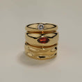 Load image into Gallery viewer, 0.75 CT Marquise Garnet Curved Wedding Band in Gold
