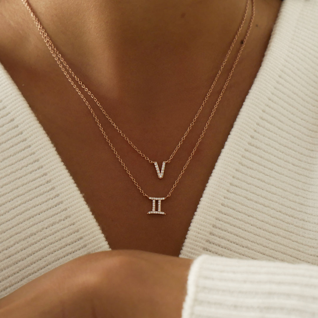 0.30 TCW Round Lab-Grown Diamond Gemini Pendant Necklace