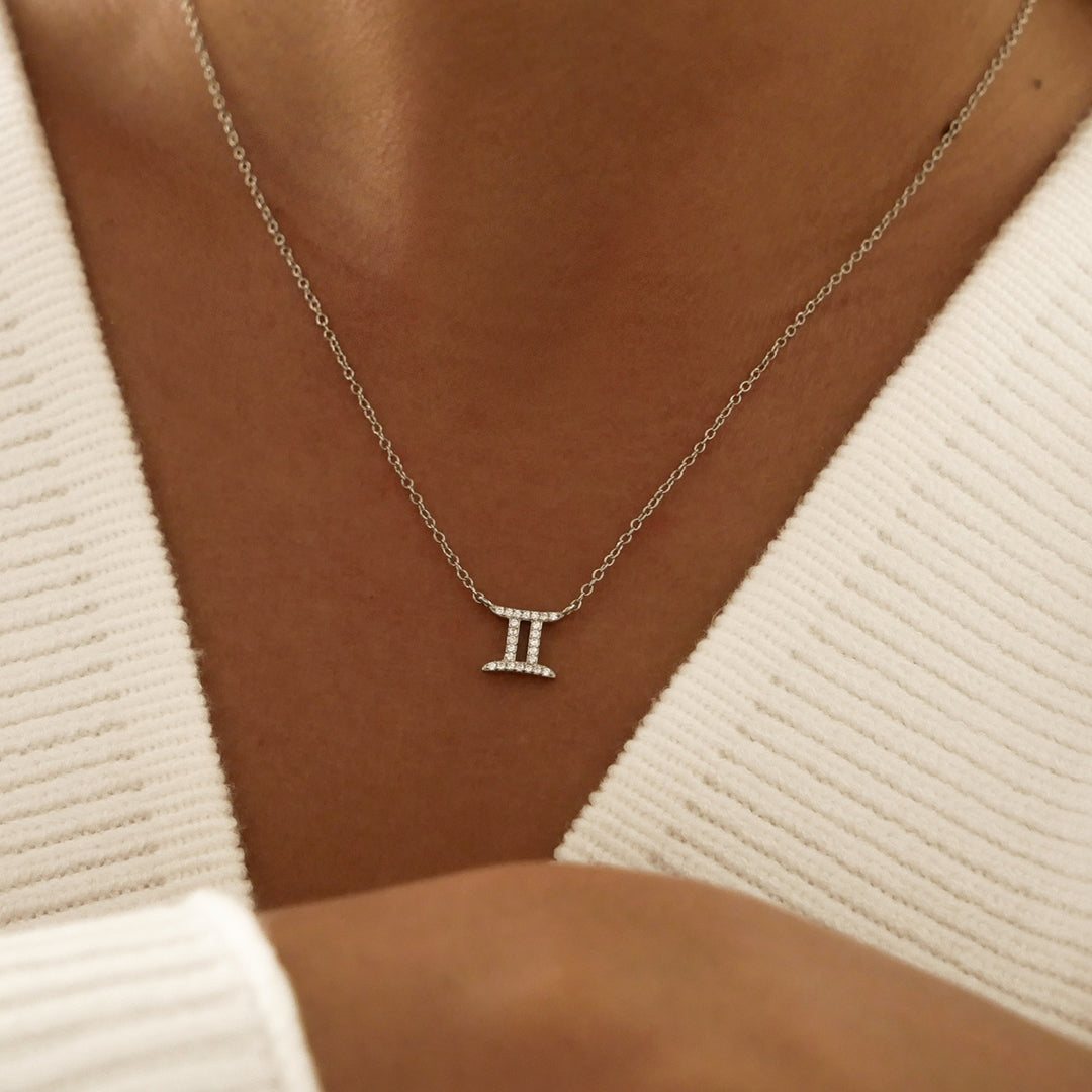 0.30 TCW Round Lab-Grown Diamond Gemini Pendant Necklace