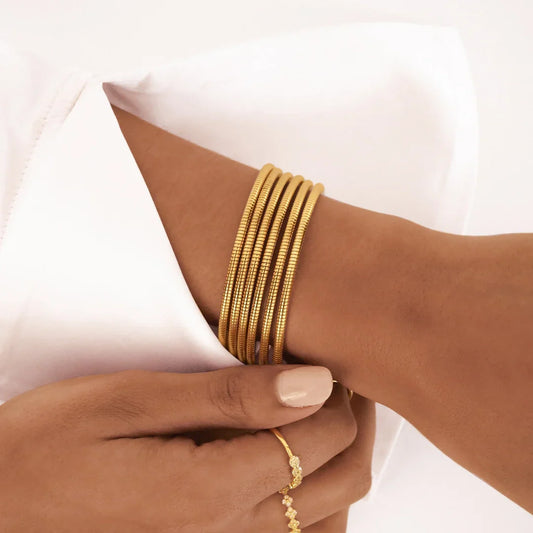 Golden Coil Elegance Bracelet